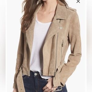 BlankNYC Suede Leather Biker Jacket Tan XS